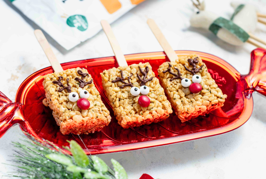 Rice Krispy Reindeer Pops