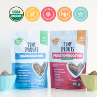 FUNCTIONAL HEALTH 2-PACK! Tiny Sprouts Organic Brain Booster + Digestion Booster