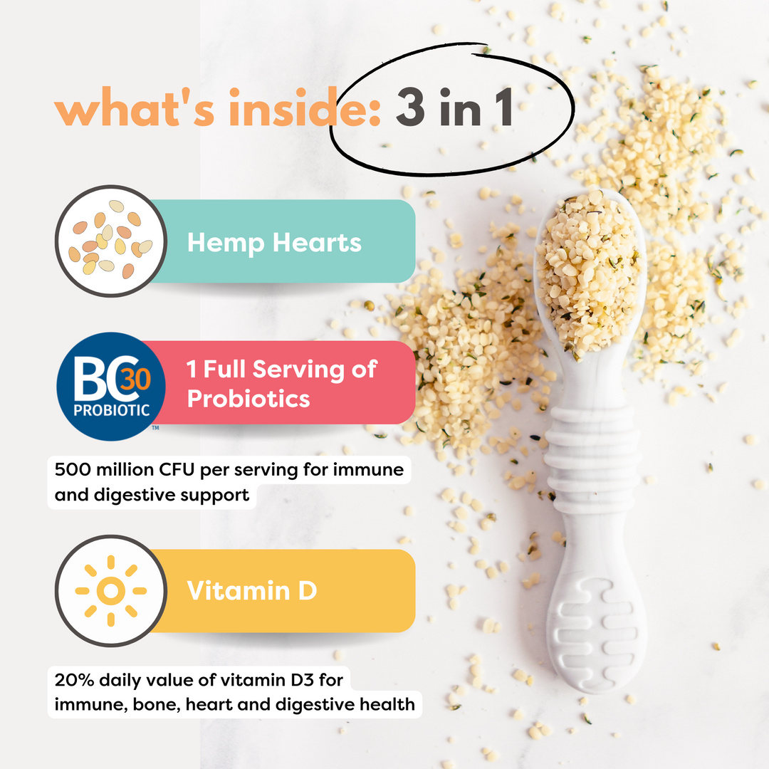 Organic Hemp Hearts + Vitamin D & Probiotics