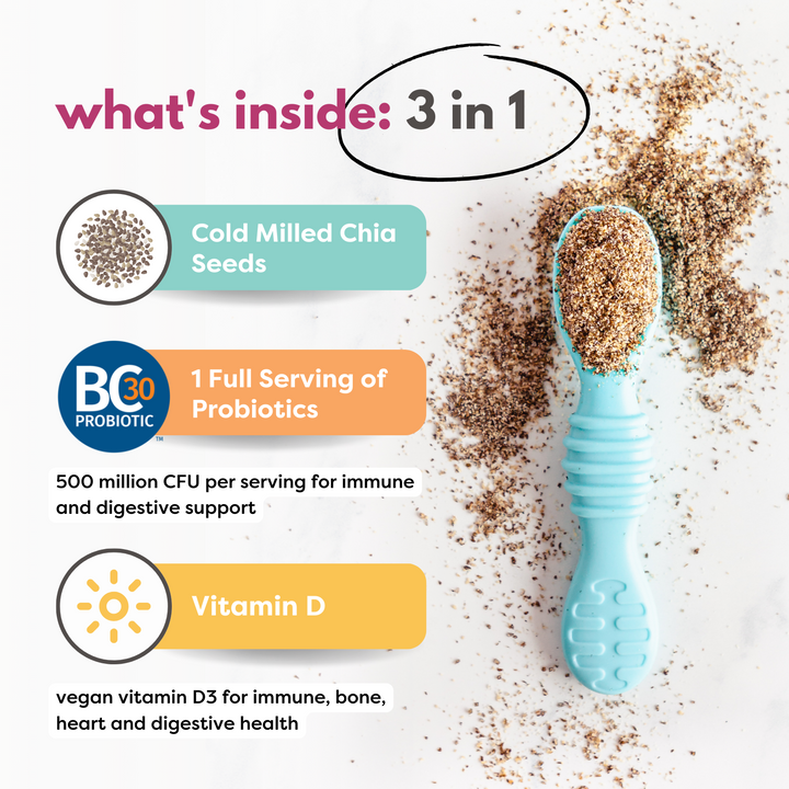 Organic Milled Chia Seeds + Vitamin D & Probiotics