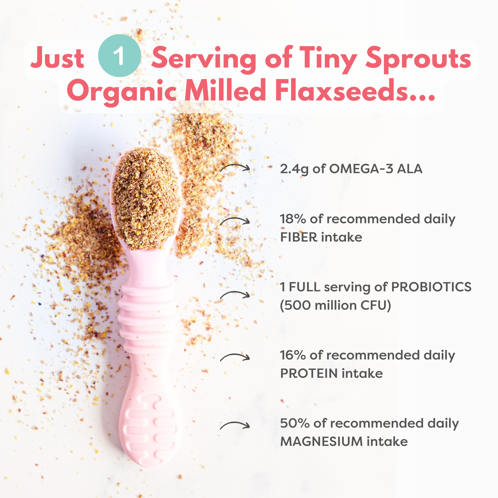Organic Milled Flaxseeds + Vitamin D & Probiotics