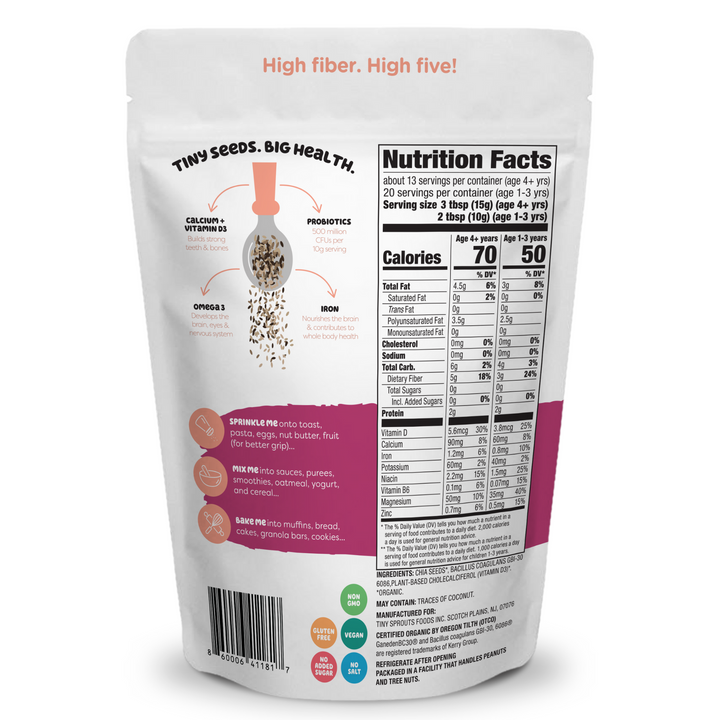 Organic Milled Chia Seeds + Vitamin D & Probiotics