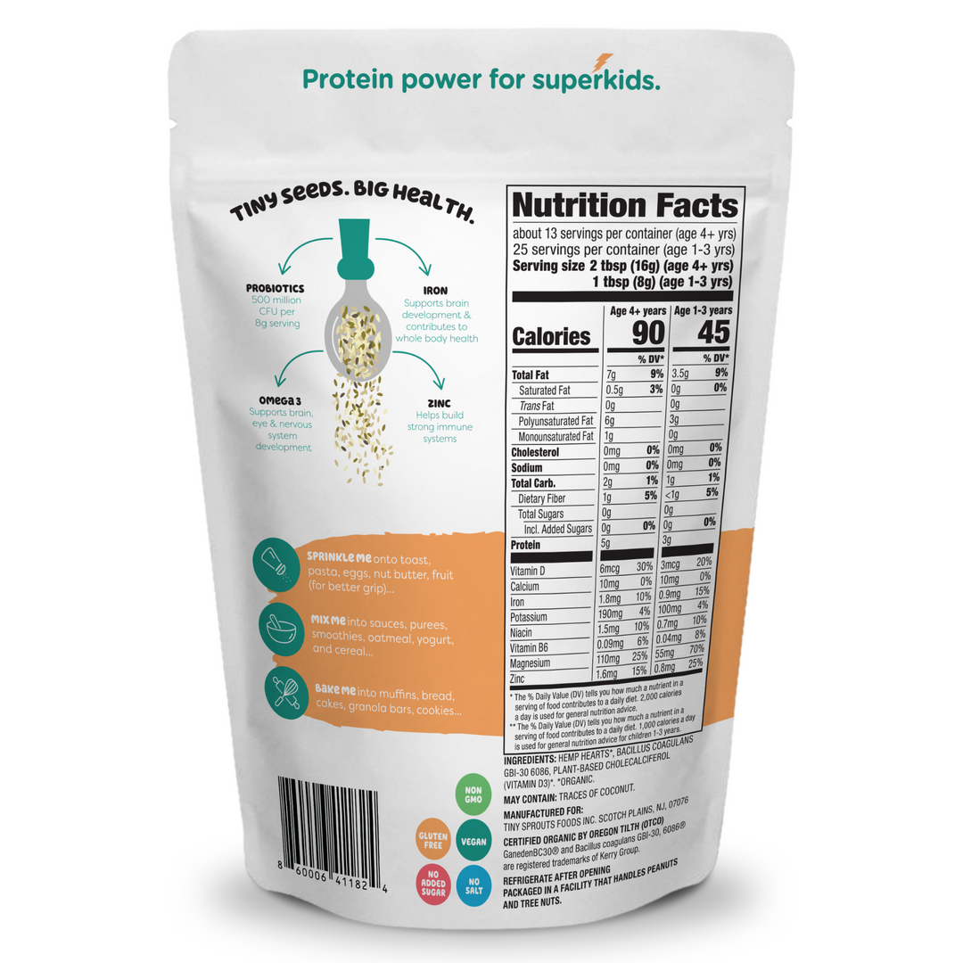 Organic Hemp Hearts + Vitamin D & Probiotics